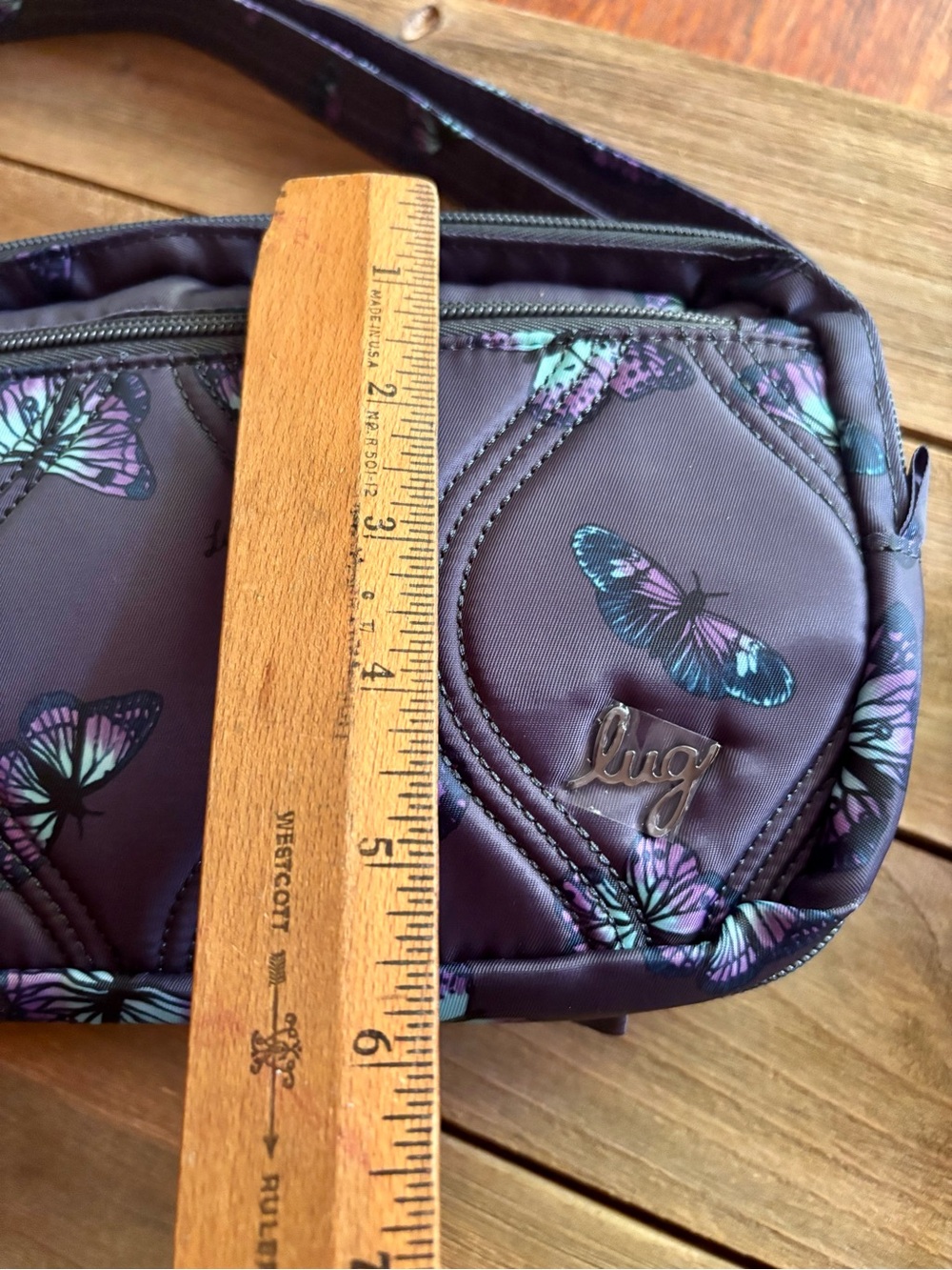 Lug Purple Butterfly Crescendo Convertible Shooper with Crossbody bag - Picture 13 of 14